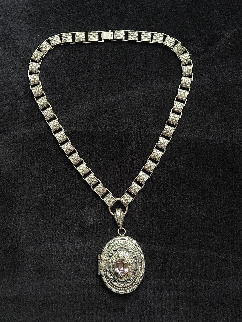 Victorian Book Chain Locket Antique Necklace